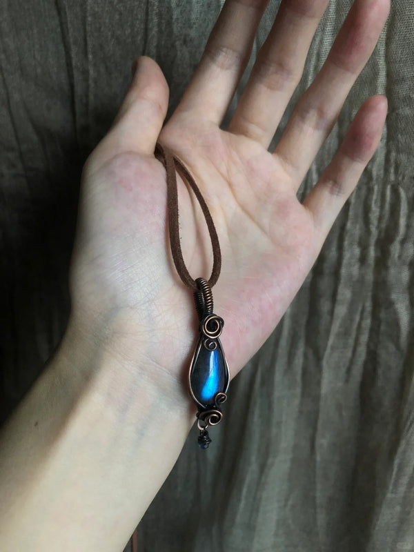 Labradorite Wire-Wrapped Pendant