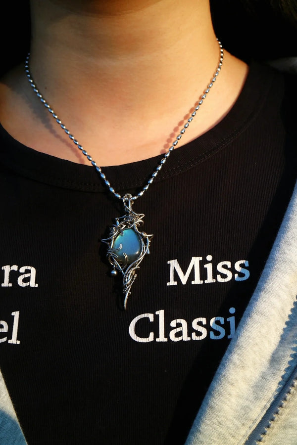 Handcrafted crystal necklace pendant