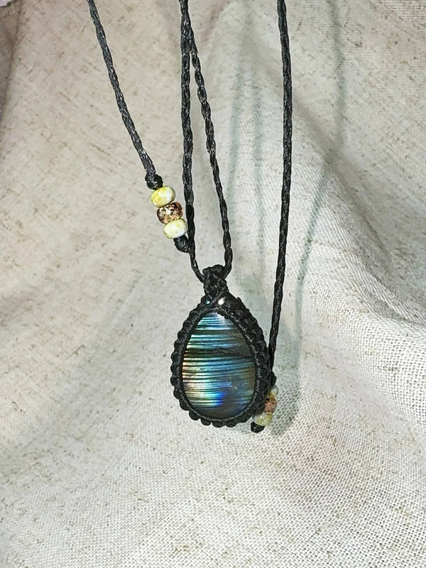 Handwoven Labradorite Pendant Necklace