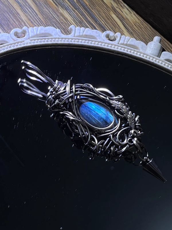 Labradorite Wire-Wrapped Pendant