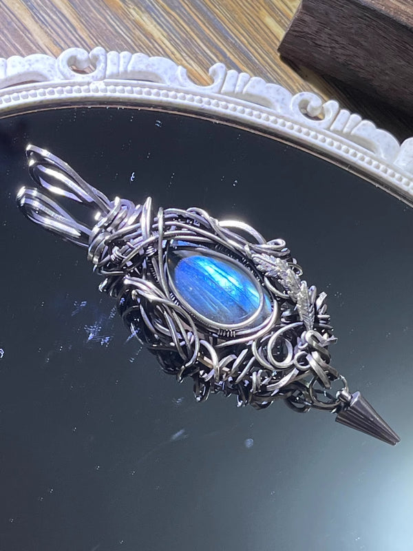 Labradorite Wire-Wrapped Pendant