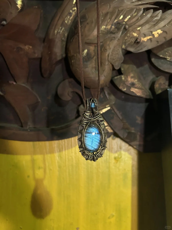 Shield healing gem stone necklace