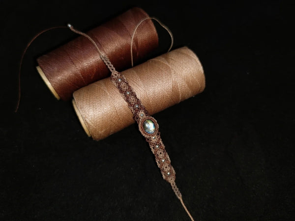 Three-color Handwoven Gemstone Bracelet