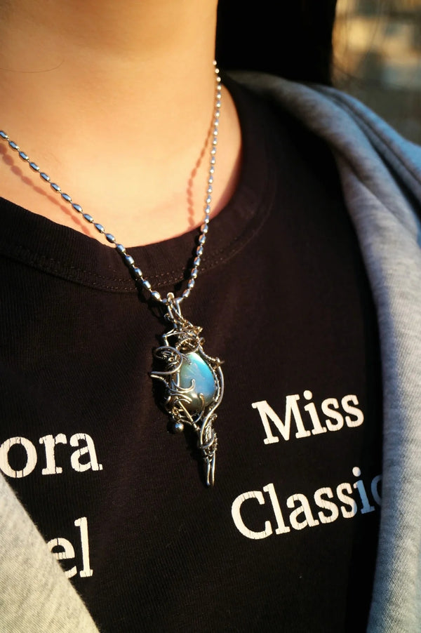 Handcrafted crystal necklace pendant