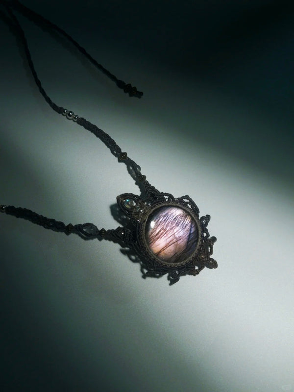 Purple labradorite necklace pendant