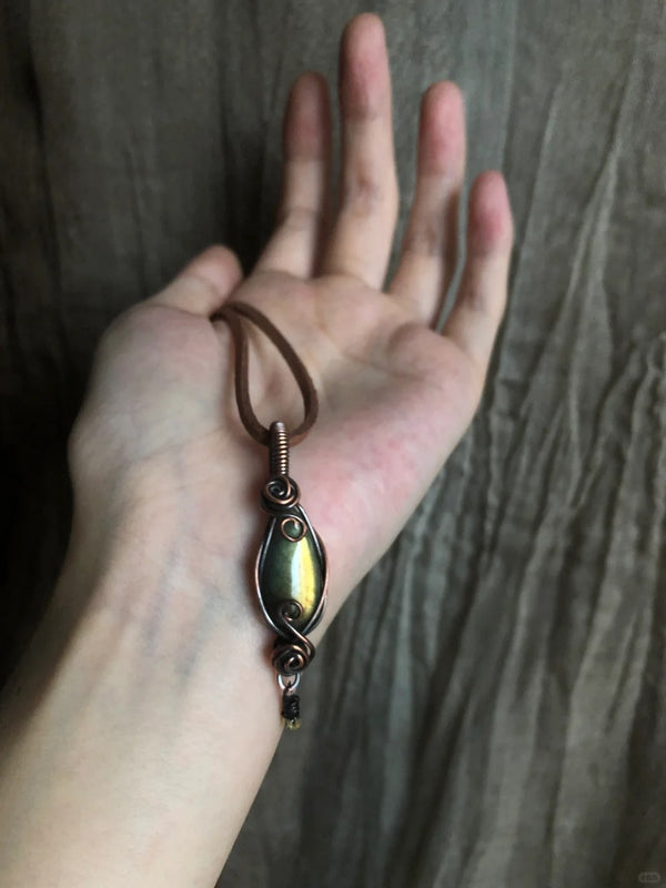 Labradorite Wire-Wrapped Pendant