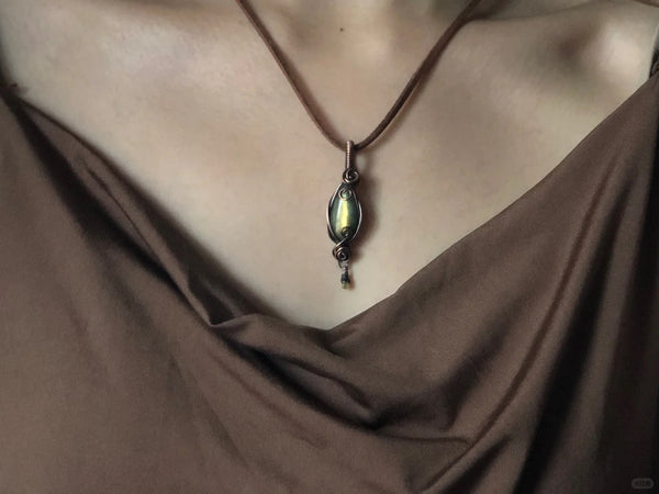 Labradorite Wire-Wrapped Pendant