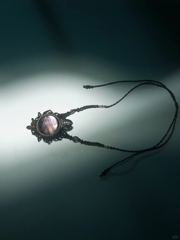 Purple labradorite necklace pendant