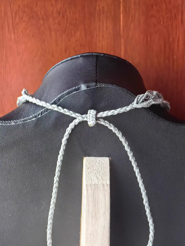 Handcrafted Braided Silver Choker with Unique Gemstone