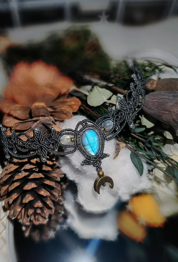 Mystical Moonlit Macrame Labradorite Choker